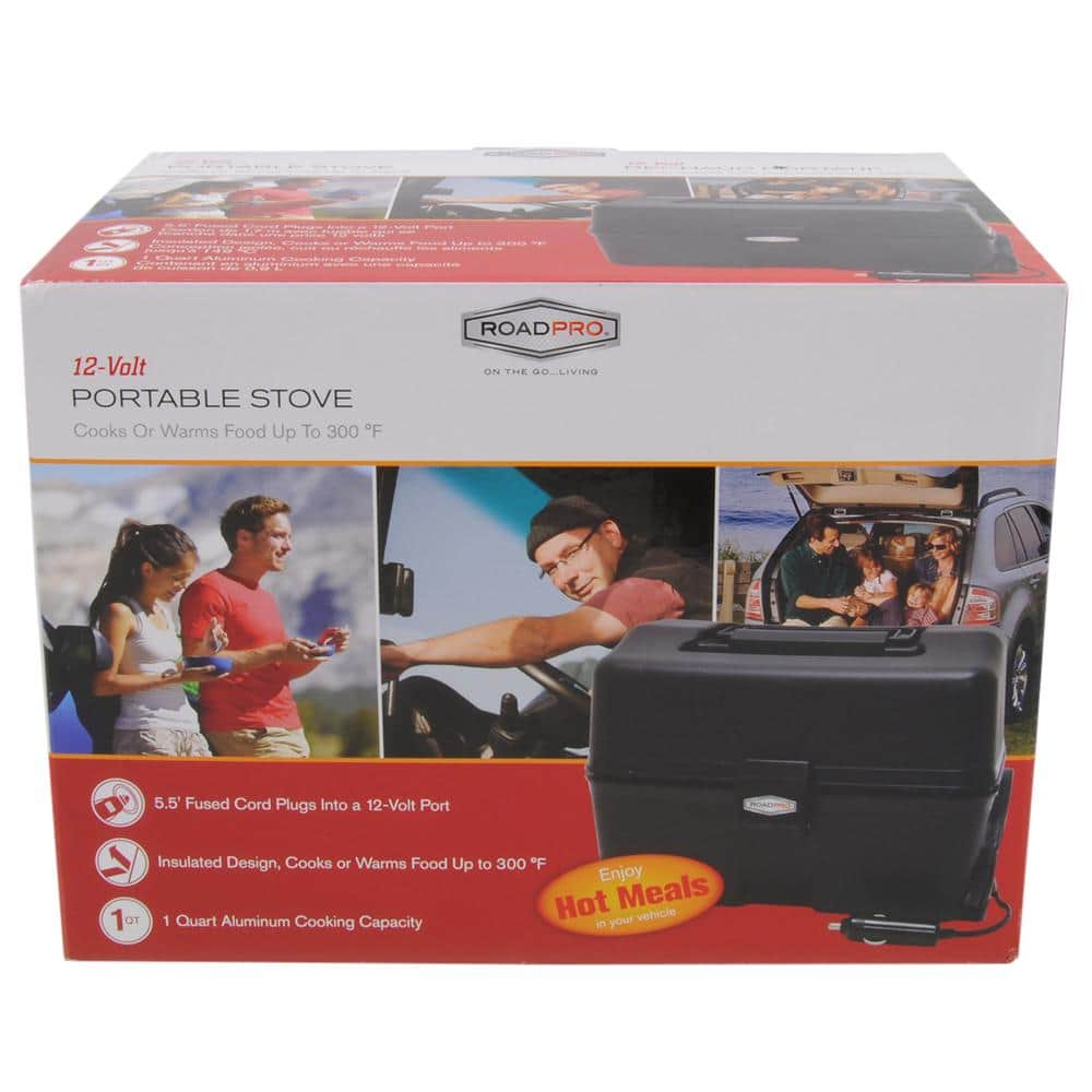 RoadPro Black Portable 12V Car and Camping Stove