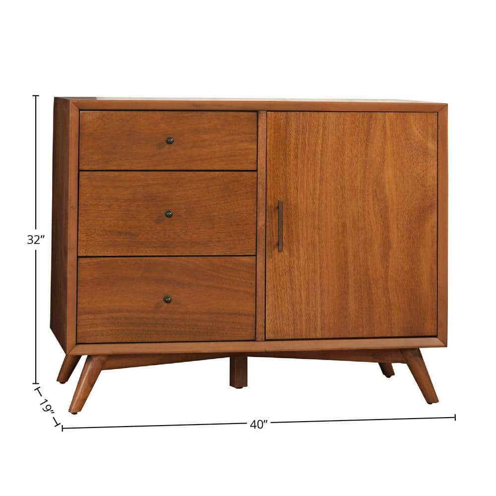 Acorn Brown 40" Mahogany Solid Wood Mid-Century Accent Cabinet