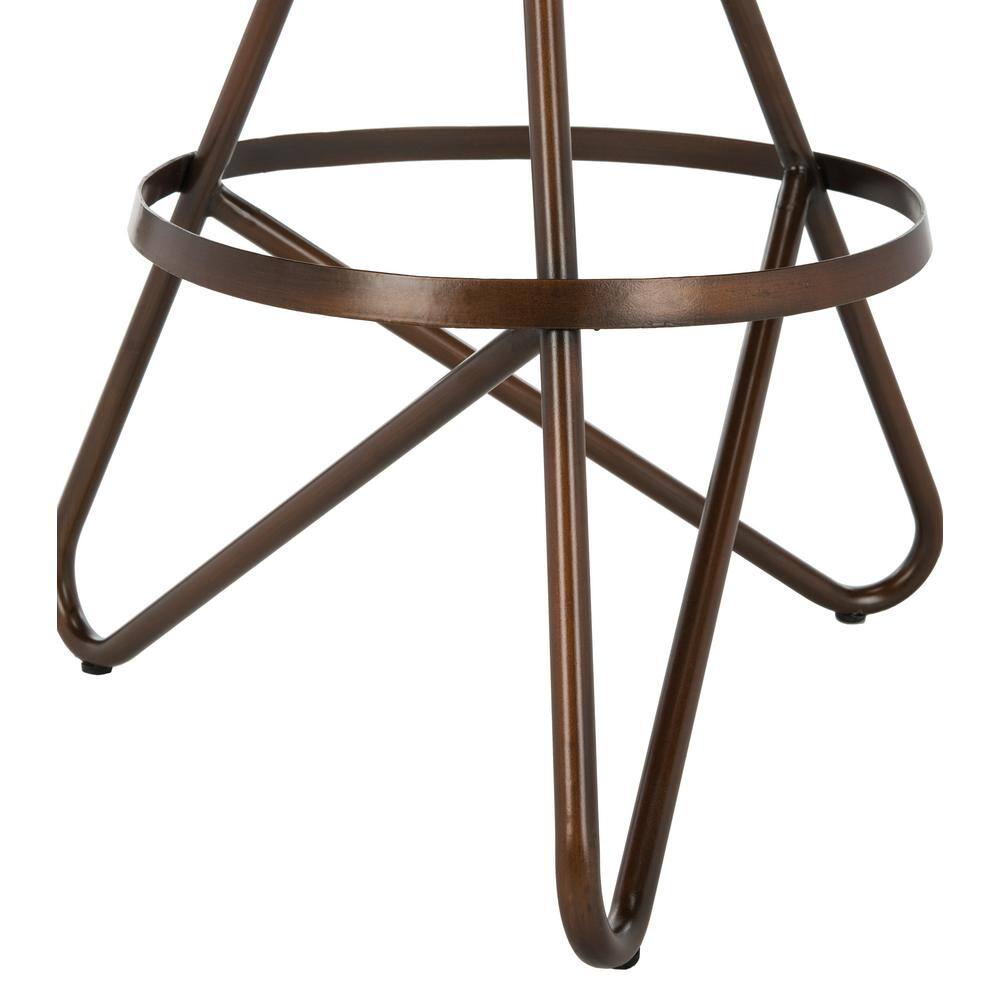 Antique Copper Iron Backless Counter Stool with Hairpin Legs