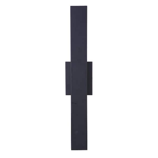 CRAFTMADE Rens 24 in. Black Finish Outdoor Hardwired Integrated LED Wall Lantern Sconce