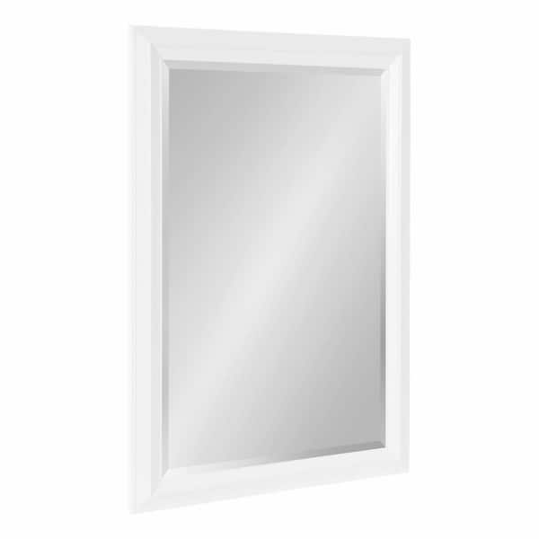 Kate and Laurel Whitley 23.97 in. W x 33.97 in. H White Rectangle Transitional Framed Decorative Wall Mirror