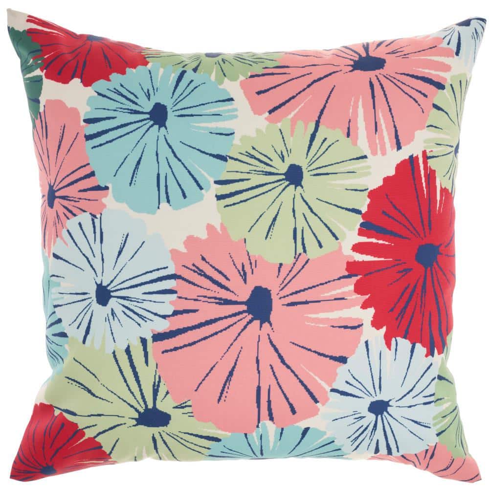 Waverly Flamingos Multicolor 20" x 20" Polyester Throw Pillow