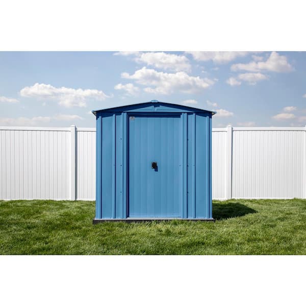 6 ft. x 7 ft. Blue Metal Storage Shed With Gable Style Roof 39 Sq. Ft.