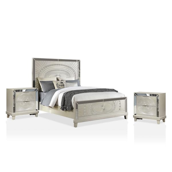 Furniture of America Frizel 3-Piece Champagne California King Bedroom Set
