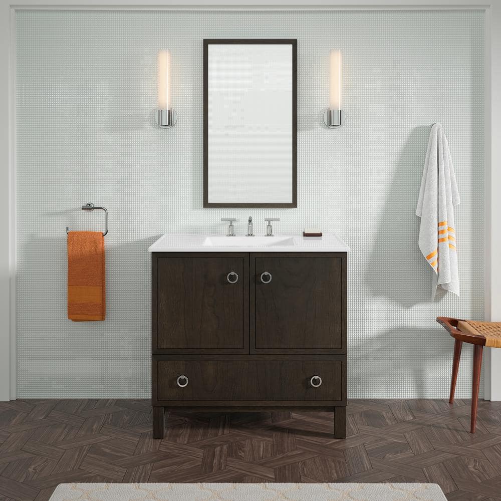 Jacquard Collection K-99506-LG-1WC 36"" Freestanding Bathroom Vanity Cabinet Includes Furniture Legs  Two Doors and Single Drawer in Felt -  Kohler
