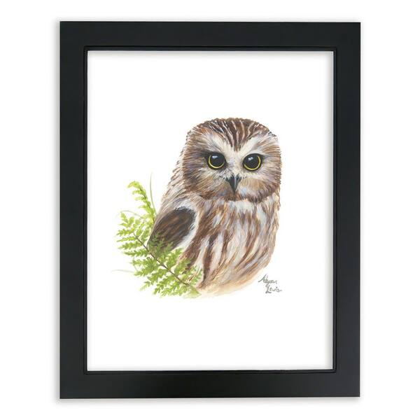 Unbranded Woodland Littles 2 "Owl" by Alyssa Lewis Individual Black Framed Animal Art Print 20 in. x 16 in.