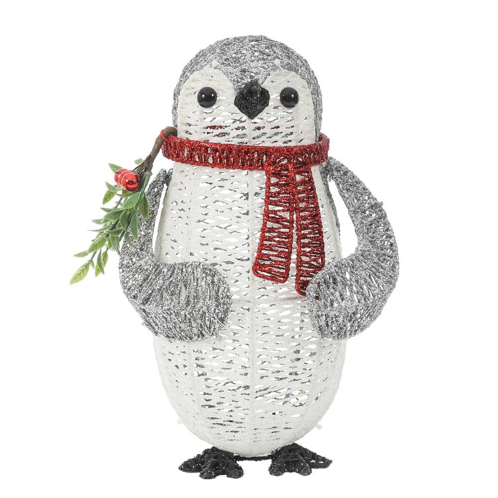 LuxenHome 15 in. H Lighted Christmas Penguin Yard Decoration WHHD1413 The  Home Depot