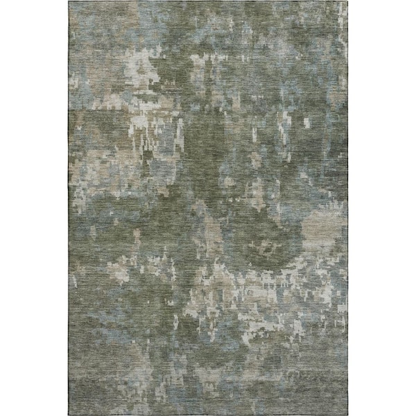 Mayfield Premium Machine Washable Abstract AMF2361 Fern 10 ft. x 14 ft. Area Rug
