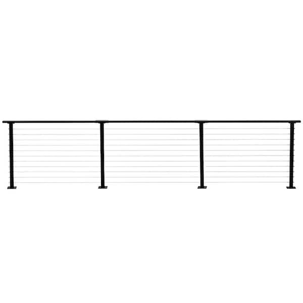 CityPost 14 ft. Deck Cable Railing, 36 in. Base Mount, Black