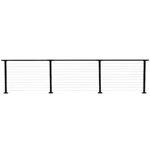 CityPost 18 ft. Deck Cable Railing, 36 in. Base Mount, Black
