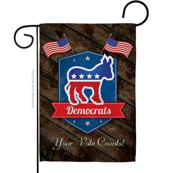 Breeze Decor 13 in. x 18.5 in. Democrats Vote Garden Flag 2-Sided Patriotic Decorative Vertical Flags