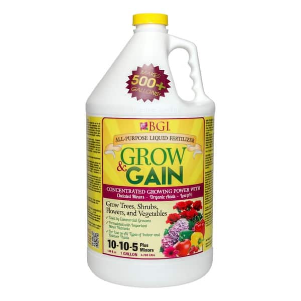 BGI 128 oz. 10-10-5 Grow and Gain All Purpose Liquid Plant Fertilizer
