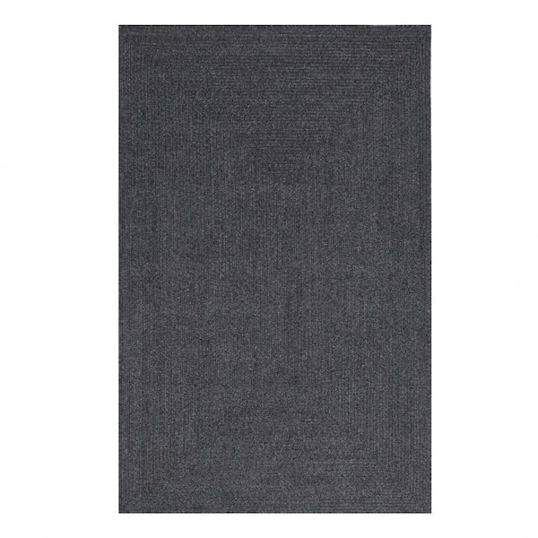 SUPERIOR Braided Charcoal 3 ft. x 5 ft. Solid Indoor/Outdoor Area Rug