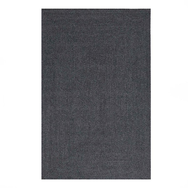 SUPERIOR Braided Charcoal 6 ft. x 9 ft. Solid Indoor/Outdoor Area Rug