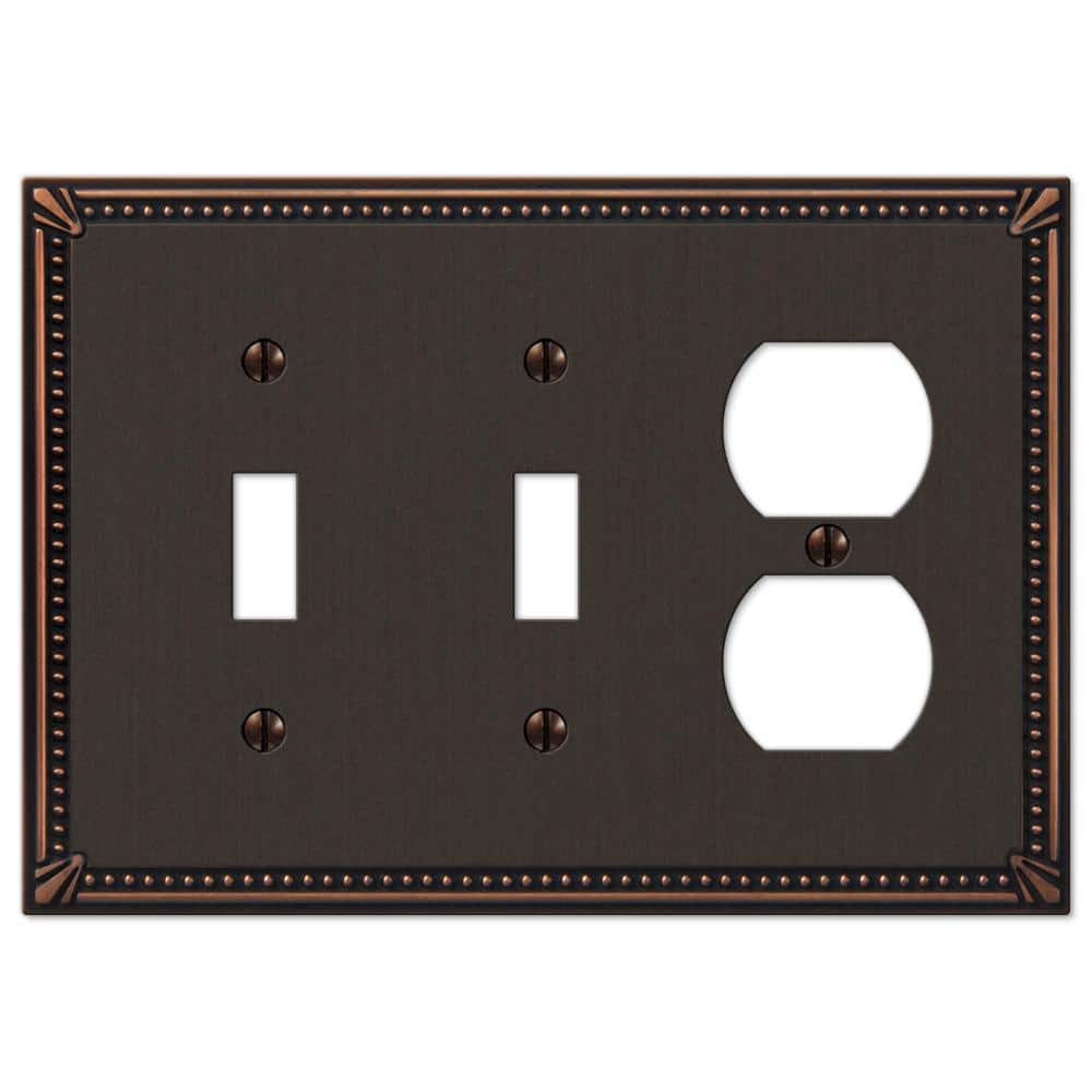 Imperial Bead 3 Gang 2-Toggle and 1-Duplex Metal Wall Plate - Aged Bronze price history on PriceWatchPro