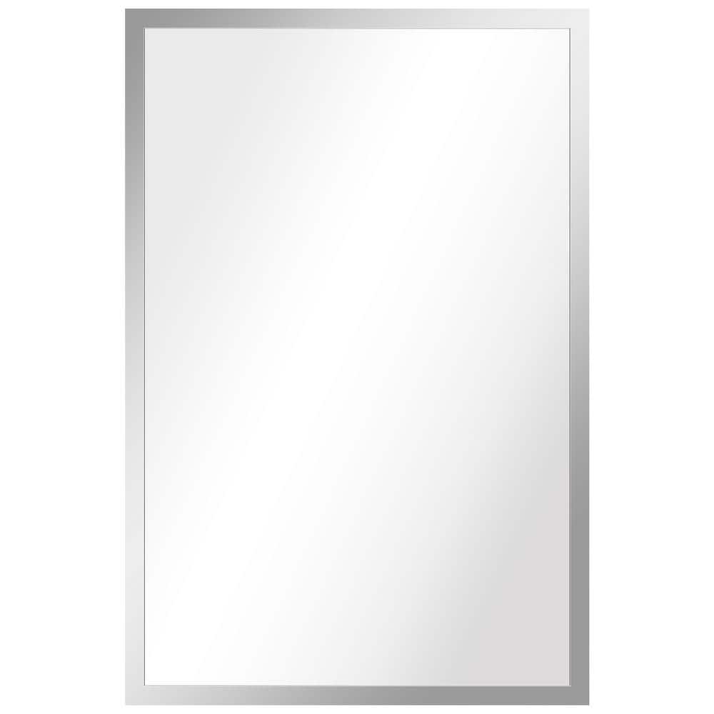 Sleek Contempo 24" x 36" Stainless Steel Rectangular Wall Mirror