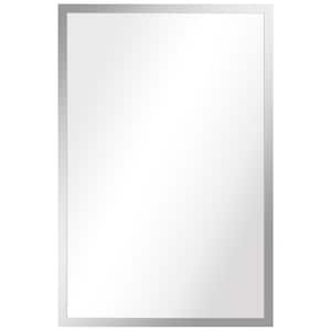36 in. x 24 in. Contempo Rectangle Polished Silver Stainless Steel Framed Wall Mirror