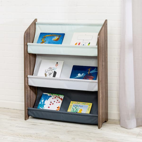 Humble Crew Kids Multi Color Bookshelf 4-Tier Book Storage and Fabric Bin  Organizer WO555 - The Home Depot