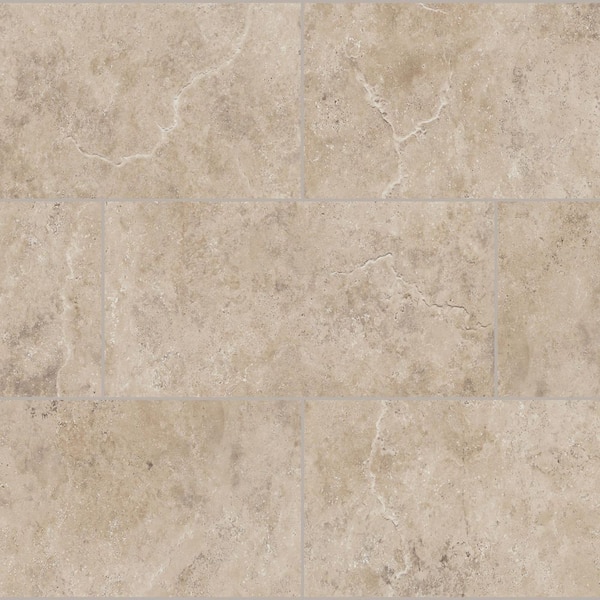 Sarasota Sun Travertine 22 MIL x 11.9 in. W x 23.8 in. L Click Lock Waterproof Vinyl Tile Flooring (17.7 sq. ft./Case)