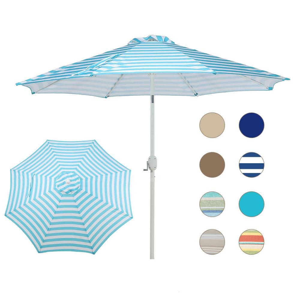 Aoodor 9 ft. Aluminum Market Patio Umbrella with Crank and