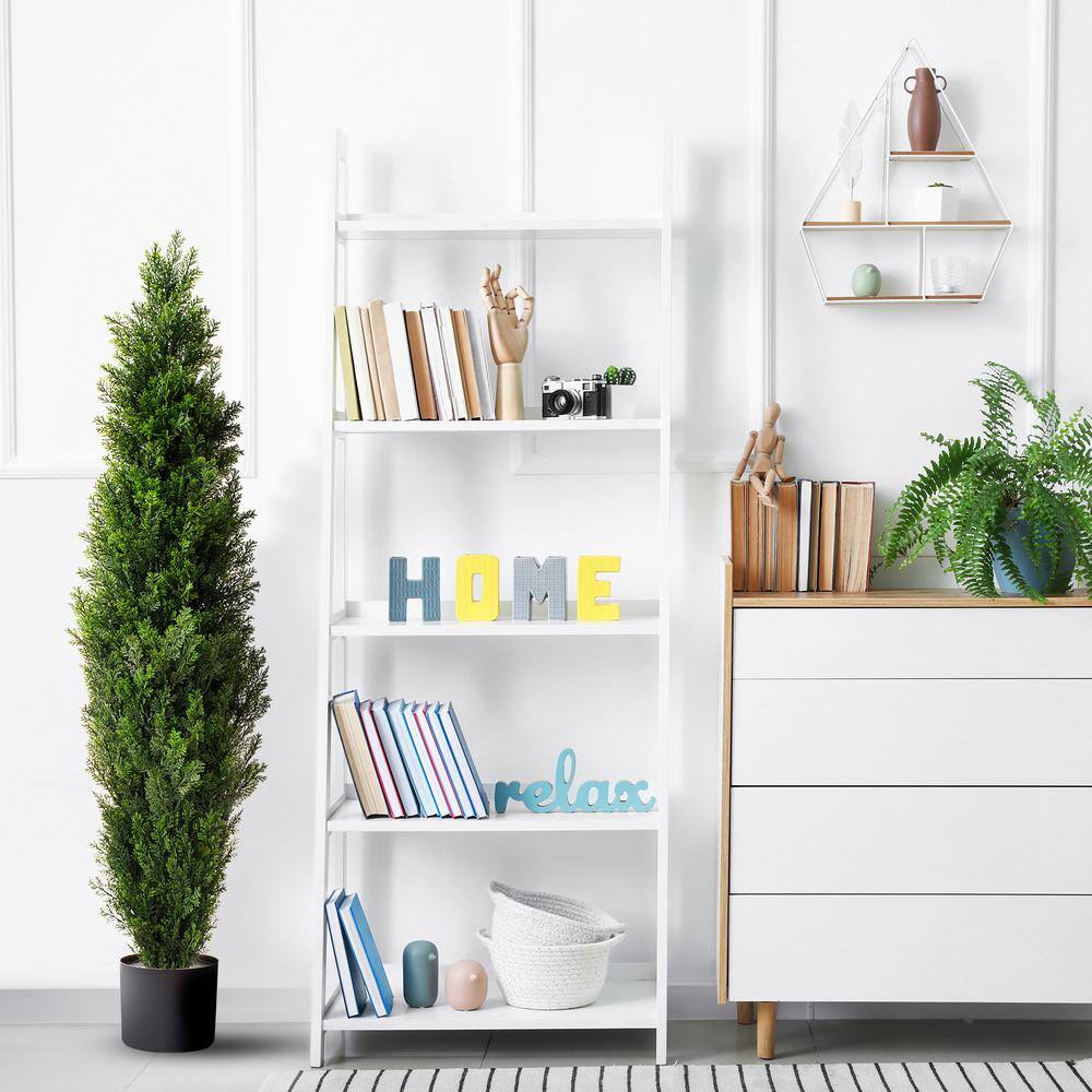 36" Cedar Boxwood Artificial Plant in Black Pot (2 Pack)