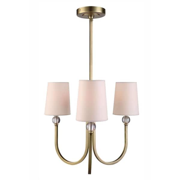 Elegant Lighting Toscana 3-Light Burnished Brass Pendant Lamp