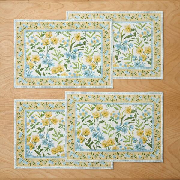 Company Cotton Gardenia Mist Yellow 20 in. x 14 in. Placemat (Set of 4)
