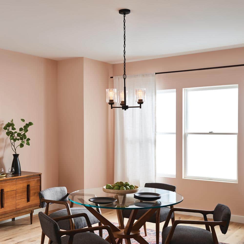 Winslow Bronze 3-Light Mini Chandelier with Clear Glass