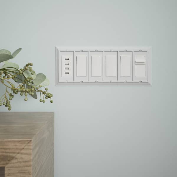 (1-Pack) Derby Customized 1-Gang Pure White Decorator/Rocker Outlet Plastic Wall Plate