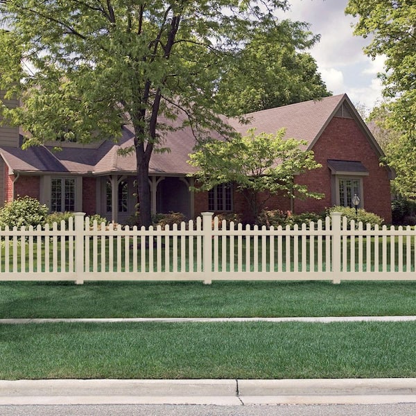 Kettle Scallop 4 ft. H x 8 ft. W Sand Vinyl Fence Panel (Unassembled)
