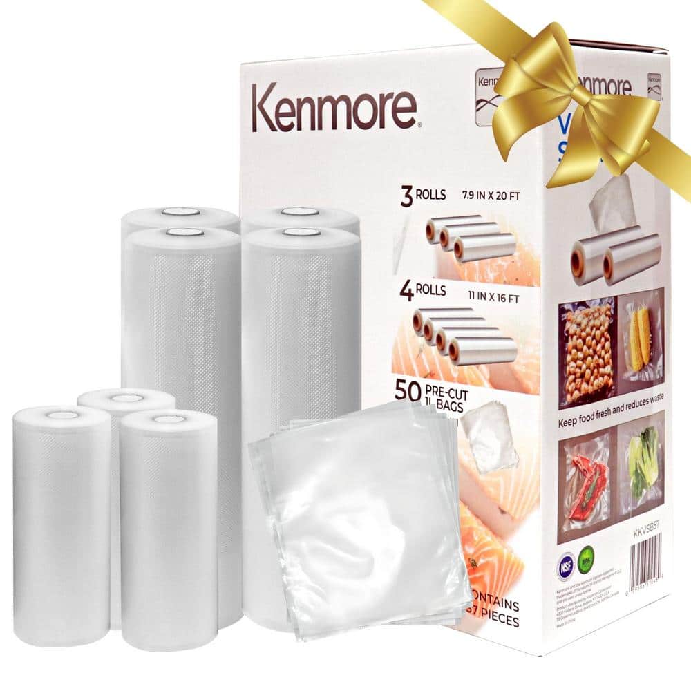 Kenmore Heavy Duty Clear Vacuum Sealer Bags and Rolls Variety Pack