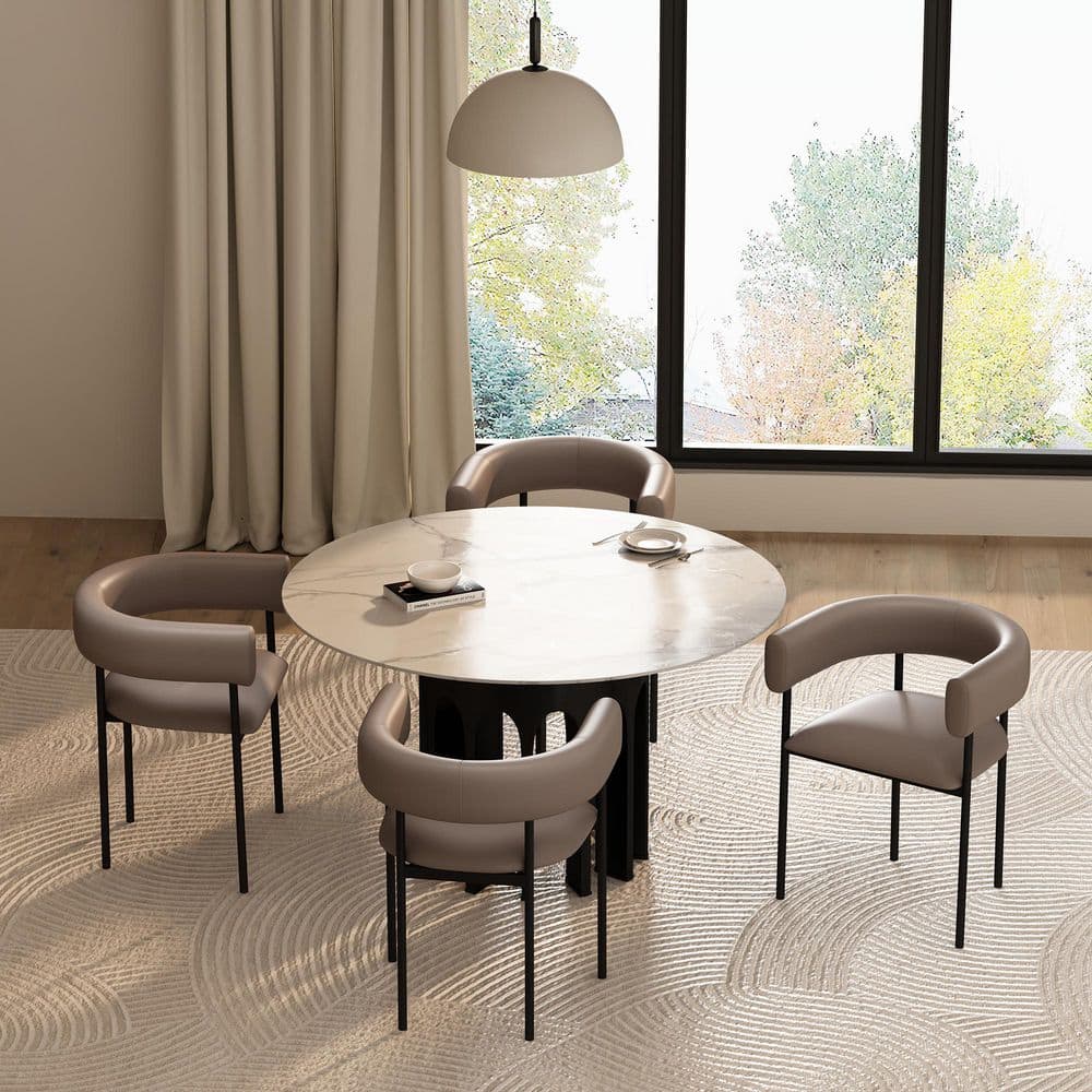 Onda Contemporary Taupe Faux Leather Upholstered Dining Chair price history on PriceWatchPro