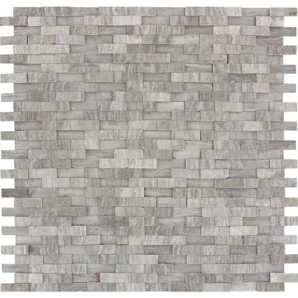 MSI White Oak Splitface 12 in. x 12 in. x 10 mm Textured Marble Mosaic Tile (1 sq. ft.)