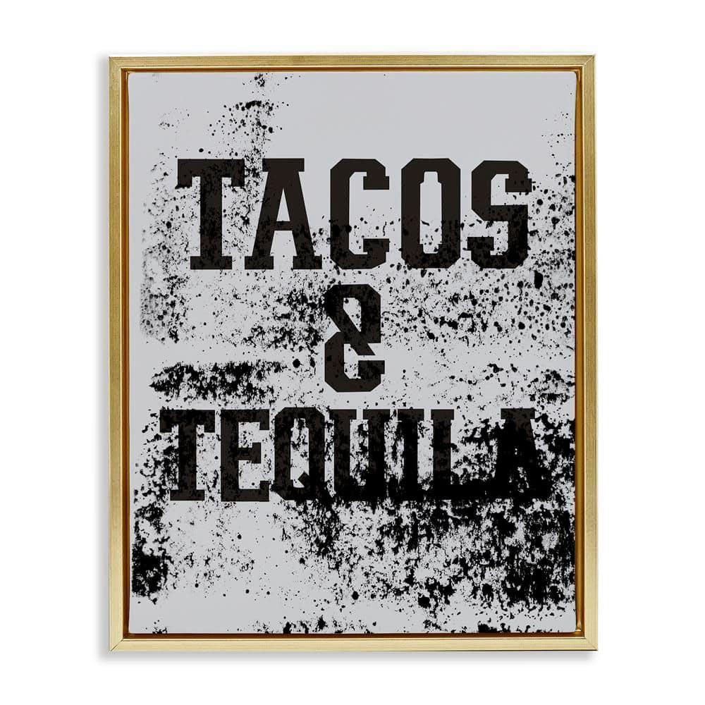 Tacos and Tequila with Splatter by Jessica Weifle Gold Floater Frame Food Graphic Art Print 21 in. x 17 in. price history on PriceWatchPro
