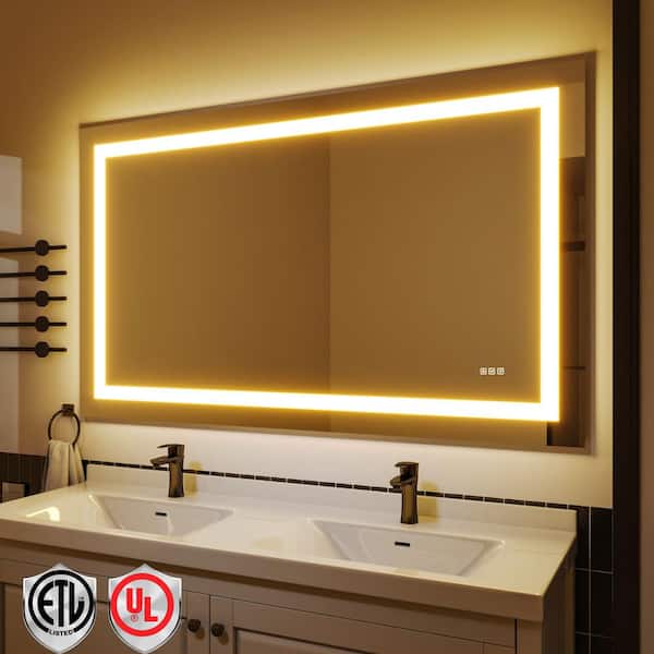 36 in. W x 60 in. H Wall-mounted Full-length Mirror LED Light Dresser Mirror Full Body Mirror