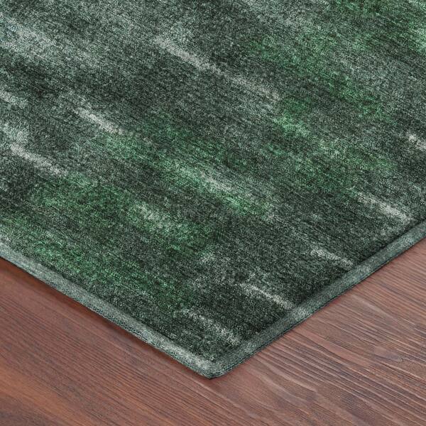 Mayfield Premium Machine Washable Abstract AMF2318 Emerald 10 ft. x 14 ft. Area Rug