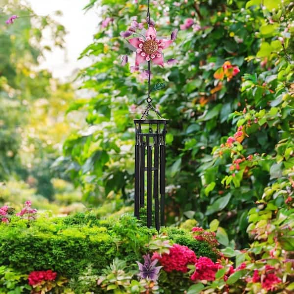 スティッチ　ウィンド　チャイム FC Design 41 in. Long Flower with Butterfly Wind chime GSC9998860