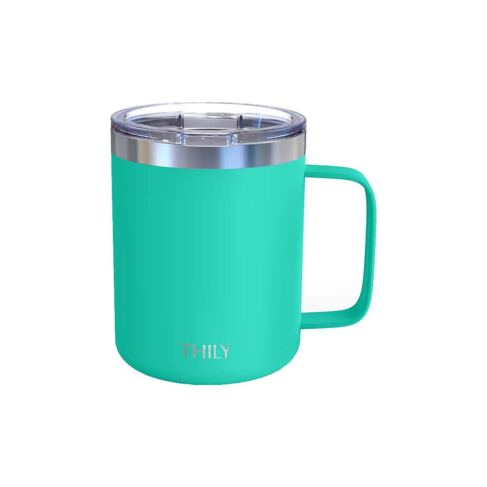 Adrinfly Vacuum 12 oz. Matte Teal Insulated Stainless Steel Coffee Mug with Spill Proof
