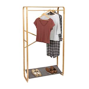 Gray Bamboo Clothes Rack 36 in. W x 65.94 in. H