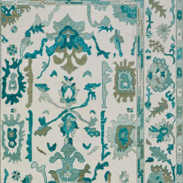 Green, Ivory Floral 2 ft. x 3 ft. Area Rug