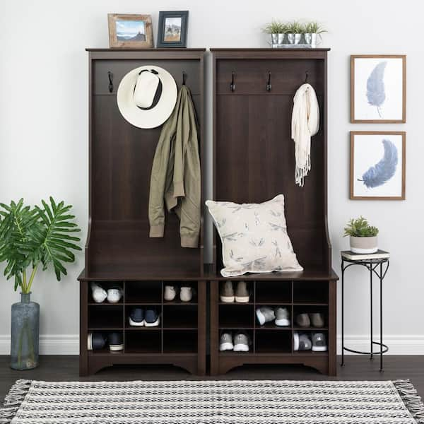 Prepac Space Saving 36-Cubby Shoe Cabinet, Espresso