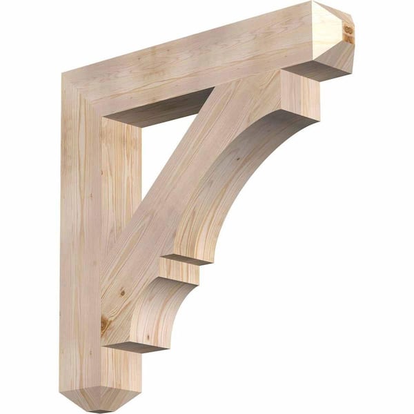 Ekena Millwork 5.5 in. x 34 in. x 34 in. Douglas Fir Balboa Craftsman Smooth Bracket