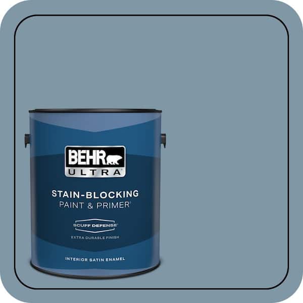 BEHR ULTRA 1 gal. #560F-5 Bleached Denim Extra Durable Satin Enamel Interior Paint & Primer