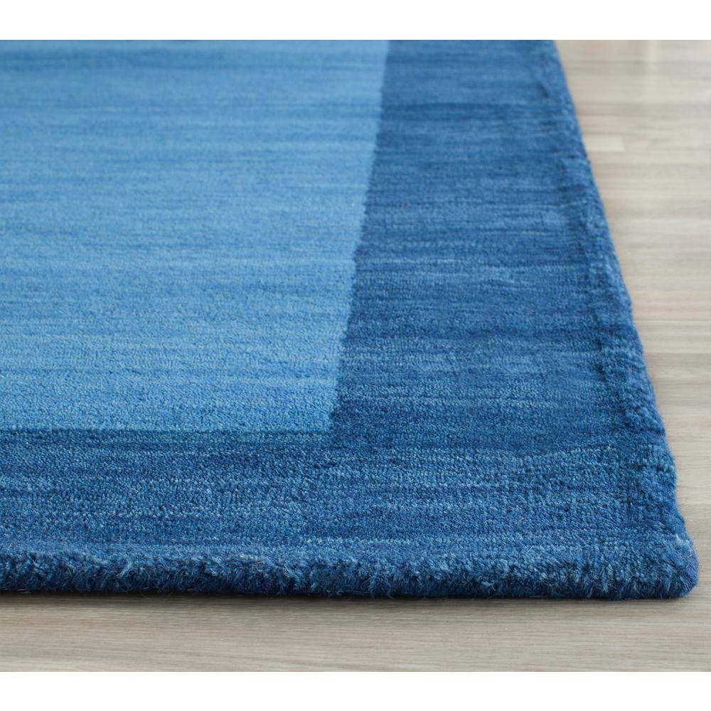 Hand-Knotted Artisan Blue Wool 6' x 9' Rectangular Area Rug