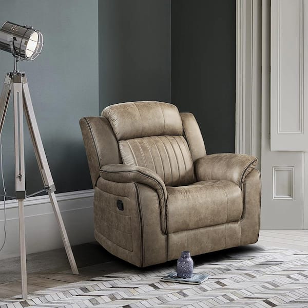 Lazzara Morelia Sandy Brown Microfiber Manual Recliner
