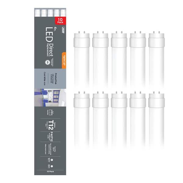 40-Watt 4 ft. T12 G13 Type A Plug and Play High Output Linear LED Tube Light Bulb, Cool White 4000K (10-Pack)