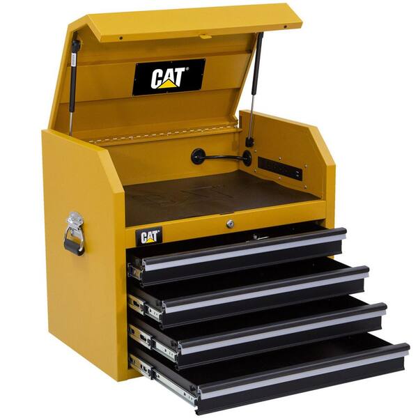 CAT 26 in. W x 18 in. D 4-Drawer Heavy Duty Top Tool Chest with Power Strip