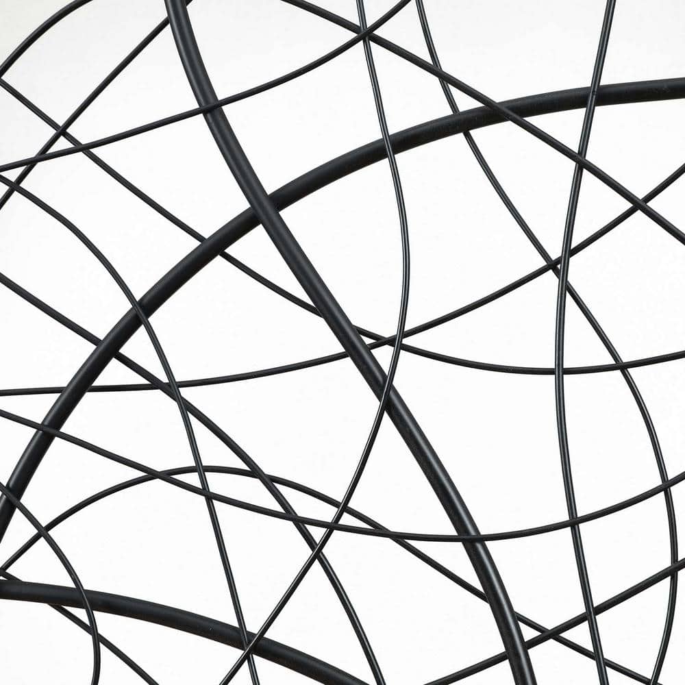 Large Black Abstract Square Iron Wall Sculpture