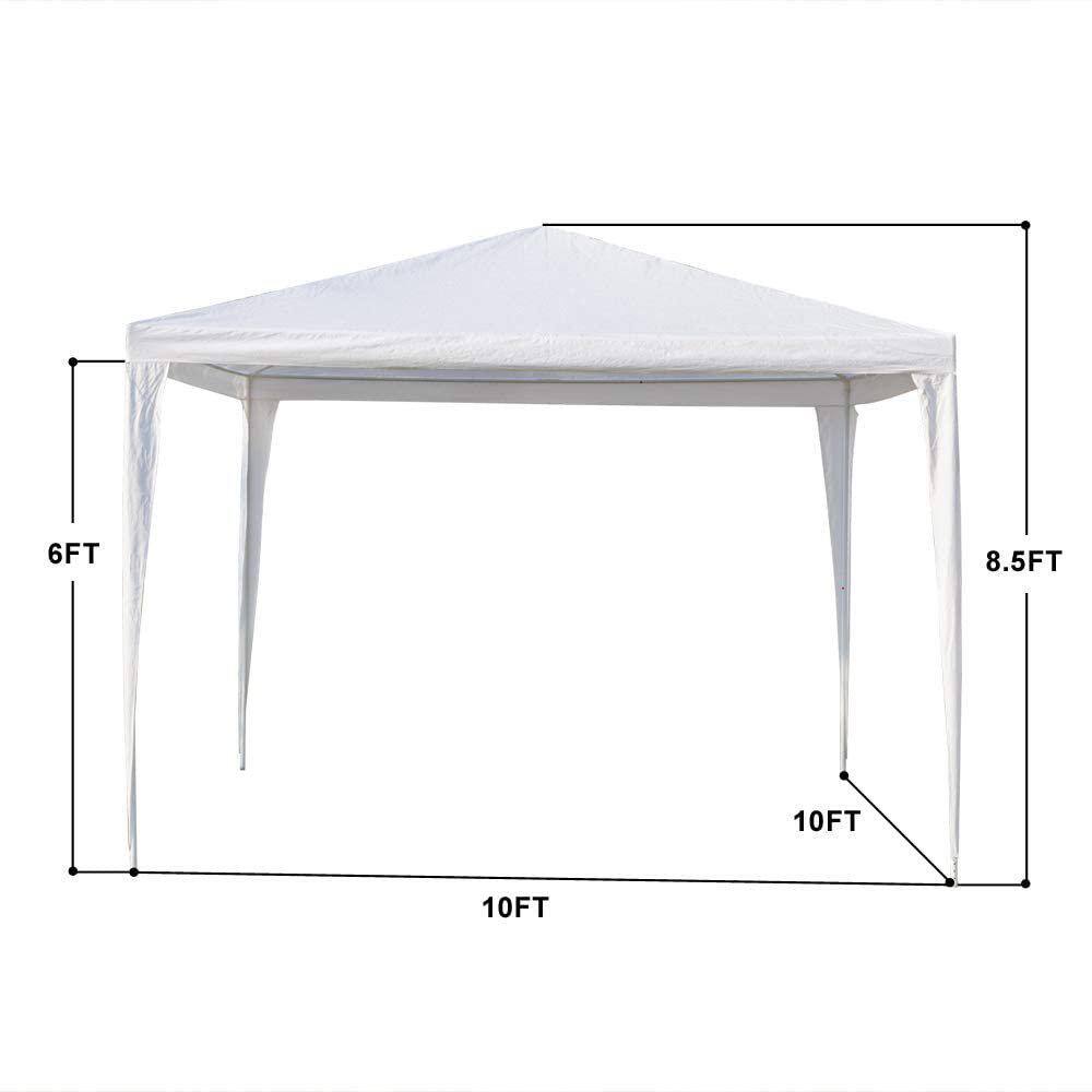 White 10x10 ft. Heavy Duty Waterproof Gazebo Canopy Tent