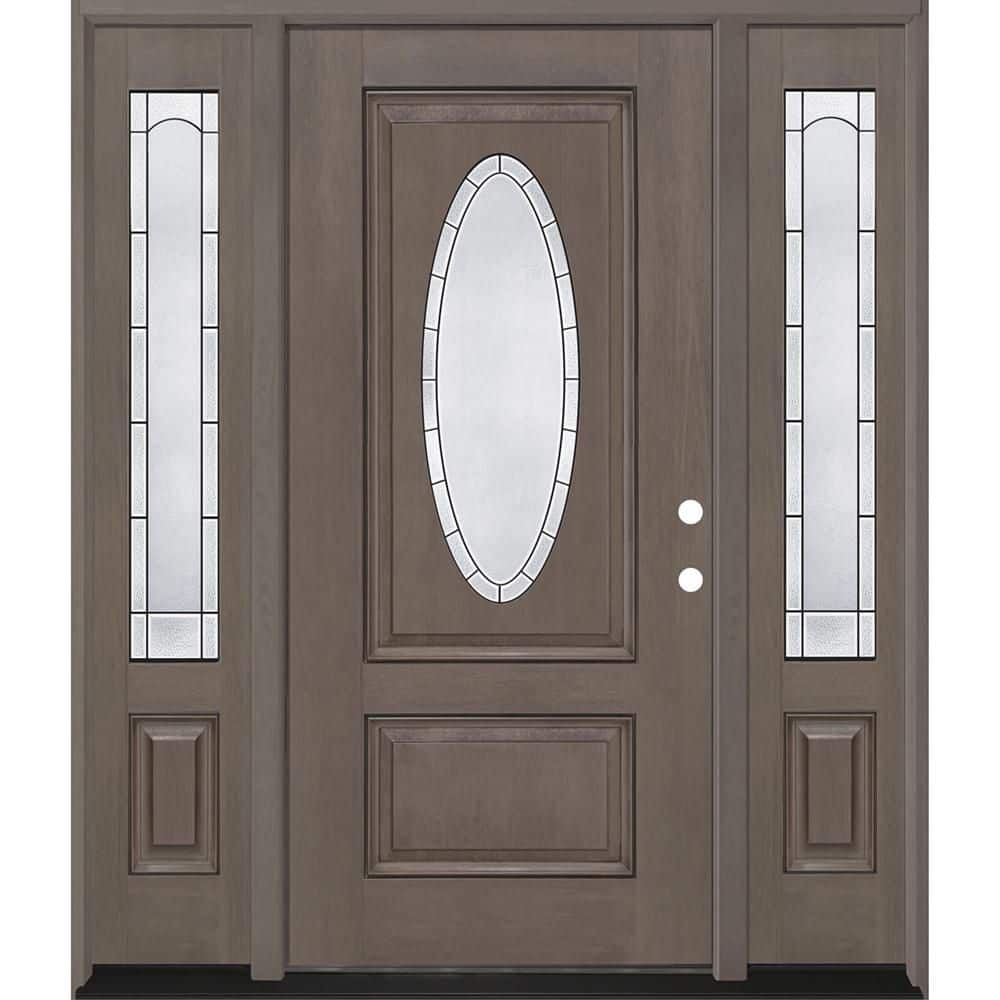Regency 64 in. x 80 in. 3/4L Oval Empire Glass LHIS Ashwd Mahogany Fiberglass Prehung Front Door w/12in-Full SLs 6-9/16 price history on PriceWatchPro